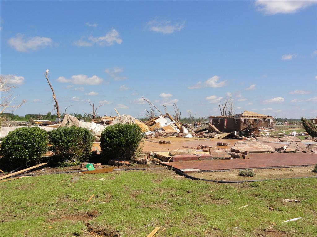 A well constructed house taken off its slab by the Hackleburg tornado.